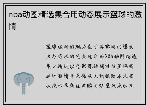 nba动图精选集合用动态展示篮球的激情